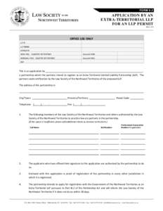 Microsoft Word - FORM[removed]Application for a non-NWT LLP Permit