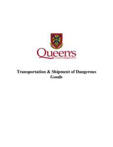 Transportation & Shipment of Dangerous Goods Date Issued:  Page No.: