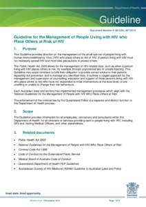 Management of People Living with HIV who Place Others at Risk of HIV Guideline