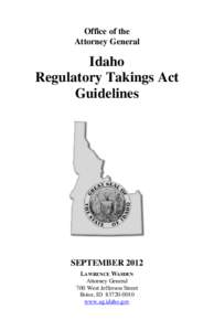 Idaho Regulatory Takings Act Guidelines