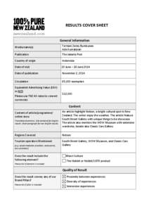 RESULTS COVER SHEET General Information Media name(s) Tertiani Zeisty Bumbunan Ade Kumalasari