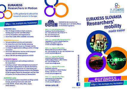 EURAXESS Researchers in Motion is the gateway to attractive research careers in Europe  A