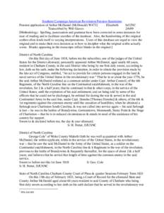 Southern Campaign American Revolution Pension Statements Pension application of Arthur McDaniel (McDonald) W4732 Elizabeth fn52NC Transcribed by Will Graves[removed]