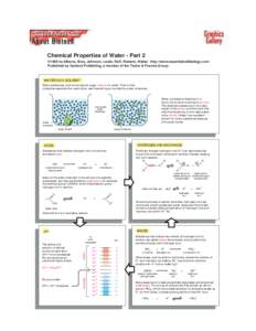 Chemical Properties of Water - Part 2 ©1998 by Alberts, Bray, Johnson, Lewis, Raff, Roberts, Walter . http://www.essentialcellbiology.com Published by Garland Publishing, a member of the Taylor & Francis Group.  WATER A