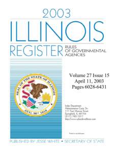 Volume 27 Issue 15 April 11, 2003 Pages[removed] TABLE OF CONTENTS April 11, 2003 Volume 27, Issue 15