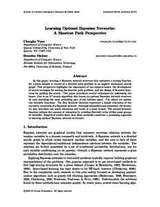 Journal of Artificial Intelligence Research[removed]  Submitted 04/13; published[removed]Learning Optimal Bayesian Networks: A Shortest Path Perspective