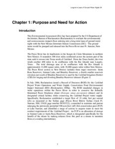 Long-term Lease of Ground Water Rights EA  Chapter 1: Purpose and Need for Action Introduction This Environmental Assessment (EA) has been prepared by the US Department of the Interior, Bureau of Reclamation (Reclamation