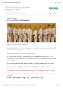 Welsh Shotokan Karate Organisation Newsletter No4[removed]:28 Welsh Shotokan Karate Organisation