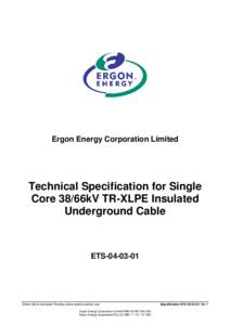 ETS[removed]: Technical Specification for Single Core 38/66kV TR-XLPE Insulated Underground Cable