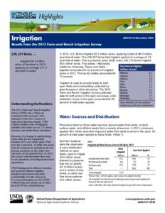 Highlights Irrigation ACH12-16/November[removed]Results from the 2013 Farm and Ranch Irrigation Survey