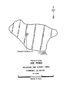 JOE POND Sidney Twp., Kennebec County U.S.G.S. Belgrade, Maine Fishes Chain pickerel Physical Characteristics