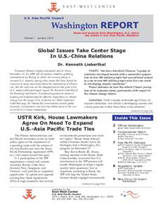 U.S. Asia Pacific Council  Washington REPORT Volume 1