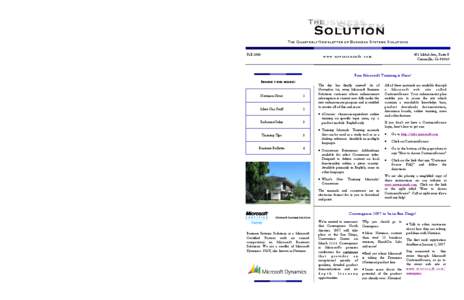 The Quarterly Newsletter of Business Systems Solutions Fall[removed]Mobil Ave., Suite 8 Camarillo, Ca 93010