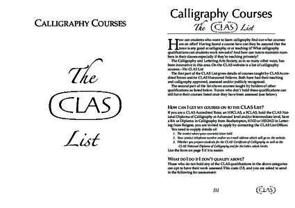 Calligraphy Courses  Calligraphy Courses H