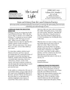 The Laurel  Light FEBRUARY 2011 Volume XIV, Number I