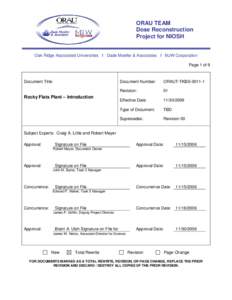 ORAU TEAM Dose Reconstruction Project for NIOSH Oak Ridge Associated Universities I Dade Moeller & Associates I MJW Corporation Page 1 of 9