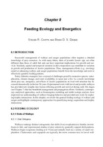 Chapter 8 Feeding Ecology and Energetics Steven R. Chipps and Brian D. S. Graeb