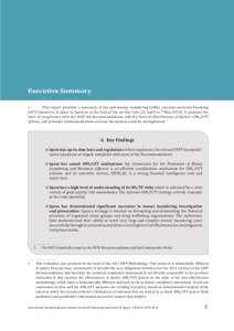 Executive Summary 1. This report provides a summary of the anti-money laundering (AML) /counter-terrorist inancing (CFT) measures in place in Spain as at the date of the on-site visit (21 April to 7 May[removed]It analyse