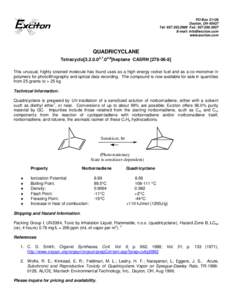 Hydrocarbons / Quadricyclane / Dienes / Norbornadiene / C7H8