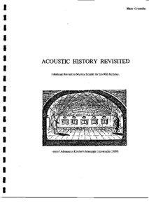 Marc Crunelle  ACOUSTIC HISTORY REVISITED