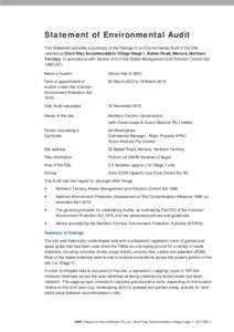 EN2013 0092~0018  EAR_001_Batten Road Marrara Report ~ Road, Marrara   Enviromental Audit Report and Statement of Audit, Marrar