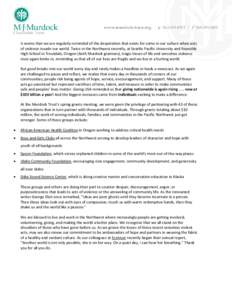 It seems that we are regularly reminded of the desperation that exists for some in our culture when acts of violence invade our world. Twice in the Northwest recently, at Seattle Pacific University and Reynolds High Scho