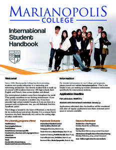 International Student Handbook Welcome!
