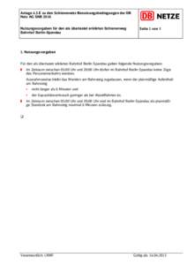 Anlage 4.3.E zu den Schienennetz-Benutzungsbedingungen der DB Netz AG SNB 2016 Nutzungsvorgaben für den als überlastet erklärten Schienenweg Bahnhof Berlin-Spandau  Seite 1 von 1