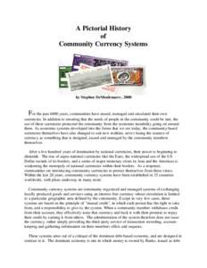 A Pictorial History of Community Currency Systems by Stephen DeMeulenaere , 2000