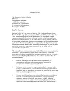 Fuel Cell Report to the Congress (ESECS EE[removed]February 2003