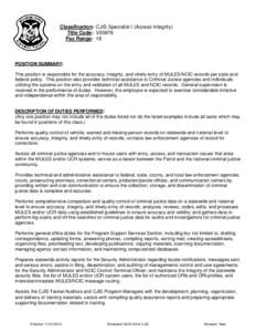 Law / Criminal Justice Information Services Division / National Crime Information Center / Computerized Criminal History / Criminal records / Law enforcement / Government