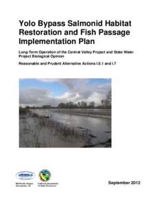 Yolo Bypass Salmonid Habitat Restoration and Fish Passage Implementation Plan Long-Term Operation of the Central Valley Project and State Water Project Biological Opinion Reasonable and Prudent Alternative Actions I.6.1 