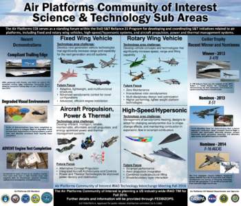 Air Platforms Community of Interest Science & Technology Sub Areas The Air Platforms COI serves as a standing forum within the DoD S&T Reliance 21 Program for developing and coordinating S&T initiatives related to air pl