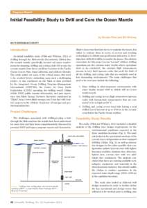 3URJUHVV5HSRUWV 3URJUHVV5HSRUW Initial Feasibility Study to Drill and Core the Ocean Mantle  by Nicolas Pilisi and Bill Whitney