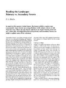 Reading the Landscape: Primary vs. Secondary Forests