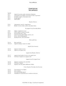 TAX APPEALS  CHAPTER 232 TAX APPEALS Section 232-1