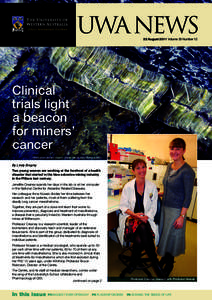 UWA NEWS 22 August 2011 Volume 30 Number 12 Clinical trials light a beacon