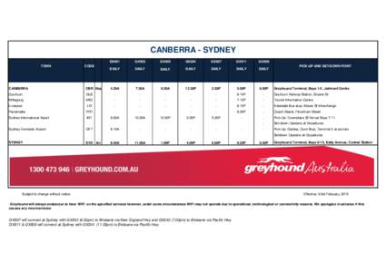 CANBERRA - SYDNEY TOWN GX901  GX903