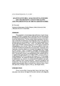QUANTITATIVE DETERMINATION OF FLAVONOIDS AND CHLOROGENIC ACID IN THE LEAVES AND INFLORESCENCES OF PRUNUS SEROTINA EHRH