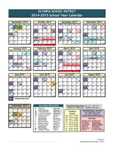 OLYMPIA SCHOOL DISTRICT[removed]School Year Calendar September[removed]October 2014
