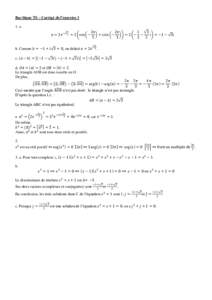 Bac blanc TS – Corrigé de l’exercice 1 1. a. 2𝜋 𝑎 = 2𝑒 −𝑖 3 = 2 cos −