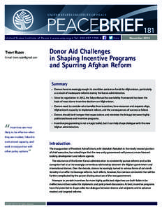 U N I T E D S TAT E S I N S T I T U T E O F P E A C E  PEACEBRIEF181 United States Institute of Peace • www.usip.org • Tel[removed] •