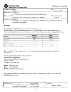 Publications Transmittal Transmittal Number Date[removed]February 2010 Publication Distribution