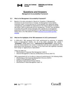 Questions and Answers Management Accountability Framework Q.1  What is the Management Accountability Framework?