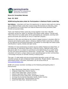 Geography of the United States / Black Moshannon State Park / Tobyhanna State Park / Tobyhanna / Nescopeck State Park / National Public Lands Day / Nockamixon State Park / Parker Dam State Park / Moshannon / Geography of Pennsylvania / Pennsylvania / The Poconos