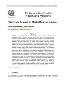 Sutatip Chavanavesskul, Kosum Chansiri, JMHM Vol 1 Issue[removed]The Journal of MacroTrends in MACROJOURNALS  Health and Medicine