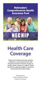 Nebraska’s Comprehensive Health Insurance Pool NECHIP Health Care