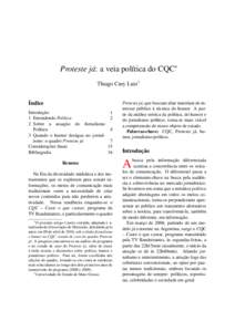 Proteste já: a veia política do CQC∗ Thiago Cury Luiz† Índice Introdução 1