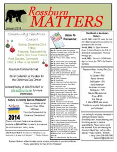 Rossburn January 2014 MATTERS  Community Christmas