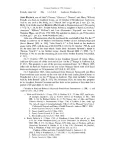 Vermont Families in 1791, Volume 3  French, John Junr 58a